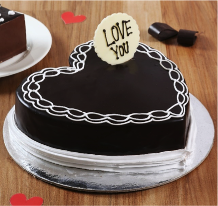 Classic Heart Shaped Chocolate Cake